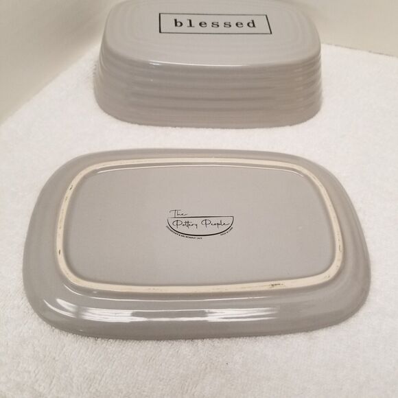 The Pottery People butter dish Blessed dishwasher safe micro safe 7.5" X 2"high - Picture 6 of 16